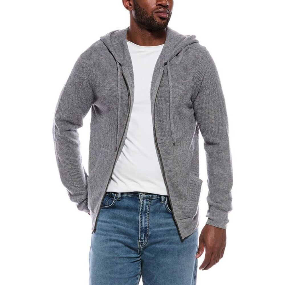 Atm Anthony Thomas Melillo Mens  Wool-Blend Zip Hoodie, Grey